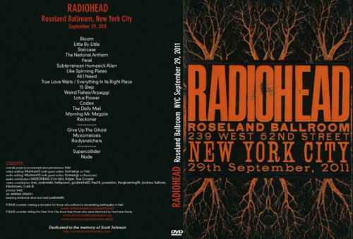 Roseland Ballroom - Radiohead (copertina, tracklist e canzoni)