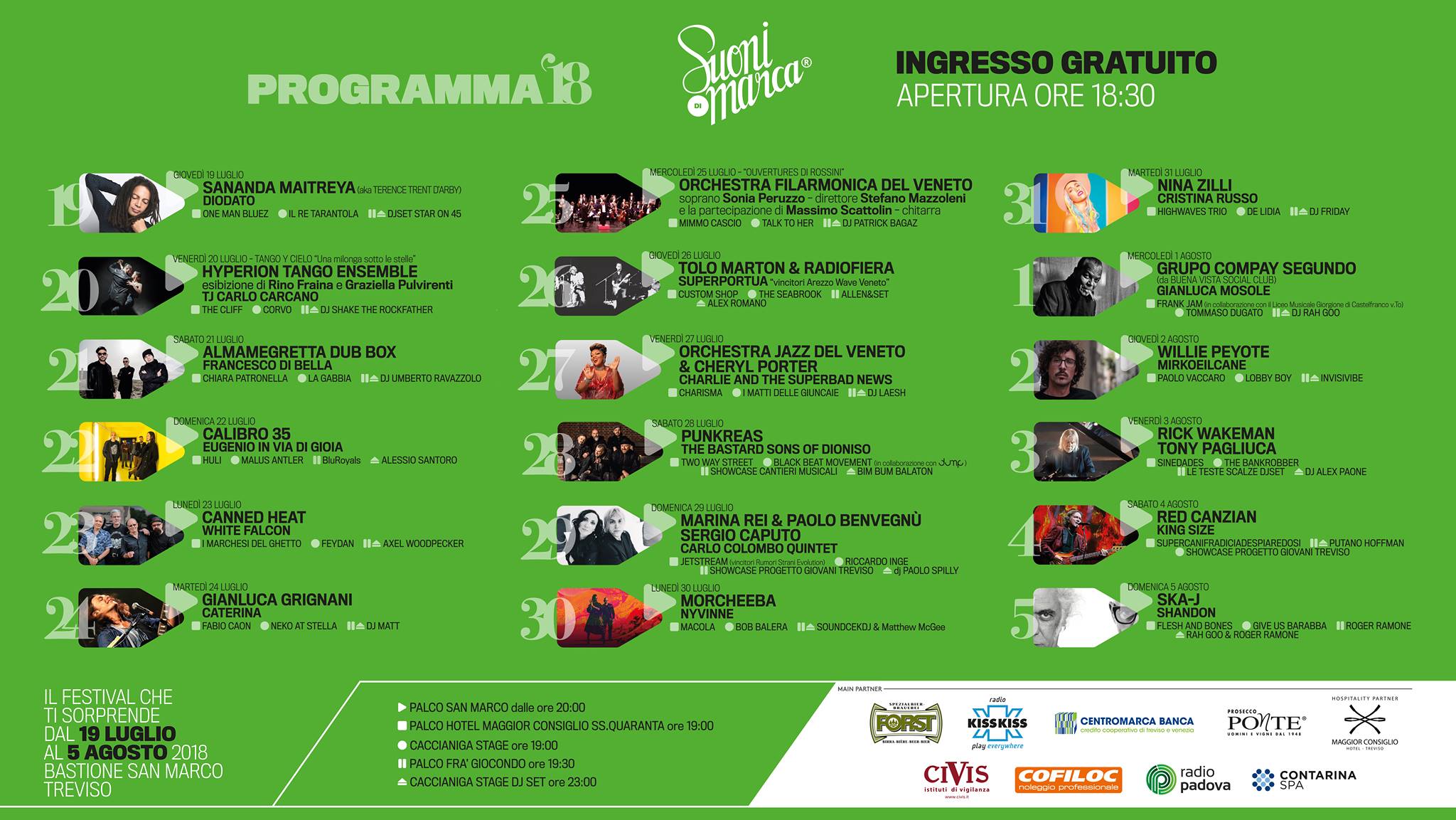 Torna anche quest’anno Suoni di Marca Festival a Treviso concerti gratuiti dal 19 luglio al 5